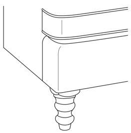 Maple or Oak Classic Turned Leg