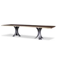 108" Guan Slab Dining Table - Textured Metal Base