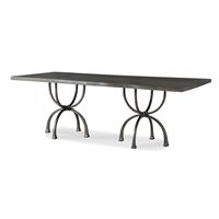 130" Guan Slab Dining Table - Mottled Bronze Base