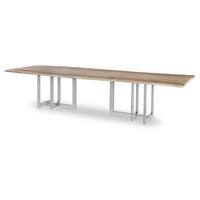 86" Guan Slab Dining Table - Polished Nickel Base