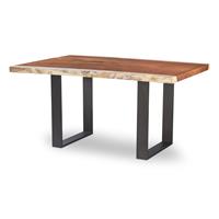 60" Guan Slab Desk - Oiled Bronze Strap Base