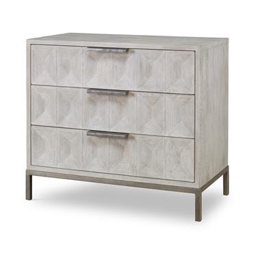 Elliott Three Drawer Chest - White Rustic