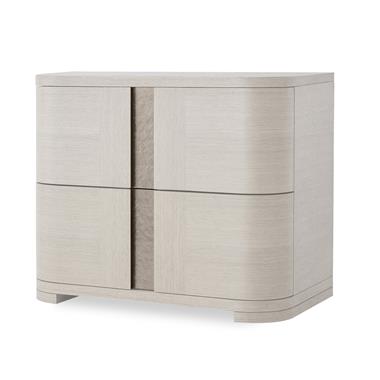 Carino Two Drawer Nightstand - Frost