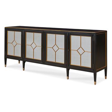 Barrington Four Door Sideboard - Black/Gold