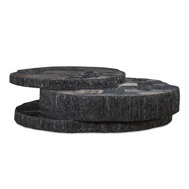 Val Verde Petrified Wood Stacked Cocktail Table - Dark