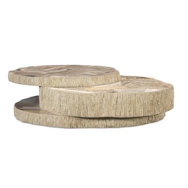 Val Verde Petrified Wood Stacked Cocktail Table - Light